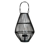 Elegant Design Lantern With Hoop Handle, Functional Tealight Lantern, Sleek Large Candle Lantern Premier Housewares Black One Size