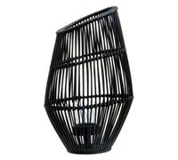 Elegant Design Large Black Natural Rattan Lantern, Functional Black Tealight Lantern, Sleek Candle Lantern