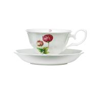 Elegant Design Peony Cup And Saucer, Durable Cup And Saucer, Bone China Small Cup And Saucer For Bedroom