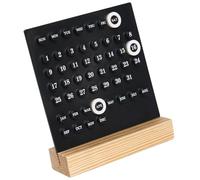 Elegant Desktop Acrylic Permanent Calendar With Wooden Stand With 3 Rings Date Record For Home Office Classroom Decors Date Display