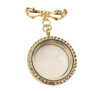 Elegant Diamonds Studded Butterfly Brooch With Secret Photo Holder Portable Alloy Jewelry For Women Elegant Alloy Photo Locket Pin