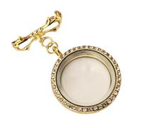 Elegant Diamonds Studded Butterfly Brooch With Secret Photo Holder Portable Alloy Jewelry For Women Vintage Photo Holder Brooch