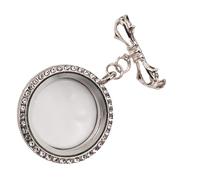 Elegant Diamonds Studded Butterfly Brooch With Secret Photo Holder Portable Alloy Jewelry For Women Elegant Alloy Photo Locket Pin