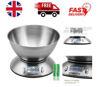 Elegant Digital Kitchen Scales with Stainless Steel Bowl - 11lb Capacity