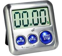 Elegant Digital Kitchen Timer Stainless Steel - Plumberry - Strong Magnetic Back - Kickstand - Loud Alarm - Large Display - Auto Memory - Auto Shut-Off - Model eT-24 (Plumberry) by eTradewinds