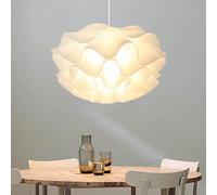 Elegant Dimmable White Flower Chandelier - Adjustable Height Acrylic Petal Light Fixture for Dining Room, Living Room, Bedroom & Corridor - E27 Base (50cm)