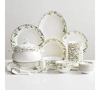 Elegant Dinner Plates,Stylish Dinner Plates,Ceramics Dinnerware Set, 46 Pieces High Grade Porcelain Plates and Bowls Sets - Bone China Dinner Set for Family Gathering and Wedding G
