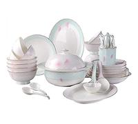 Elegant Dinnerware Set Dinner Plates Bowls Set 40 PCs Bone China Dinnerware Set Service for 8 Dining Table Setting More Than 45% Bone Meal and Bone China