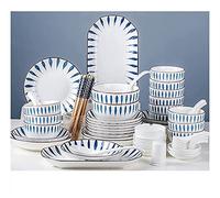 Elegant Dinnerware Set Dinner Plates Bowls Set Modern Ceramics Dinnerware Set, Service for 8-12, Japanese Style, Plates and Bowls Sets, Dishes Sets-Complete Porcelain Com,Oracle70 Pieces