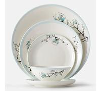 Elegant Dinnerware Set, Service for 4/6/8 People, Porcelain Sets, Ceramic Dinner Sets with Dishes/Plate/Bowl, Lead-Free Tableware, Dishwasher & Microwave Safe,48 P, White
