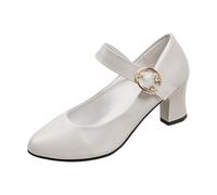 Elegant Dirndl Shoes Women's Shoes with Heel Blocks Dance Shoes Bridal Shoes Various Occasions Versatile Fashionable Style For, beige, 4 UK