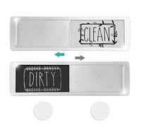 Elegant Dishwasher Magnet, Clean Dirty Sign Indicator with Slide Design, Universal Dish Washer Refrigerator Magnet, Super Strong Magnet with Stickers for Kitchen Organization and Storage, Silver