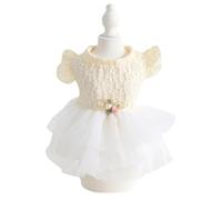 Elegant Dog Sweety Style Sling Princess Dress with Bow for Small, Extra Small Dog Teddy, Pug, Chihuahua, Shih Tzu, Yorkshire Terriers G-White XL