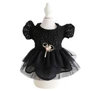 Elegant Dog Sweety Style Sling Princess Dress with Bow for Small, Extra Small Dog Teddy, Pug, Chihuahua, Shih Tzu, Yorkshire Terriers G-Black M