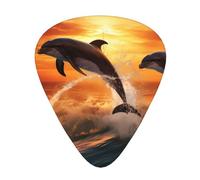 Elegant Dolphin 12 Pack Guitar Plectrums With Storage Case, 0.46/0.71/0.96mm, Including Thin, Medium Thick Guitar Plectrums For Electric Guitars Bass Ukulele