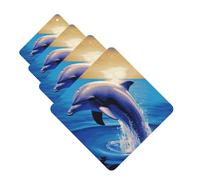 Elegant Dolphin 4 Pcs Car Air Freshener Lavender Hanging Scented Cards Automotive Scented Hanging Sheets Square For Car Home Office Closet Bathroom