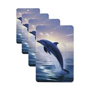 Elegant dolphin Car Air Fresheners Cards Set of 4 Pieces Personalized Car Fresheners Gifts for Men Women Auto Aromatherapy Tablets Hanging Scented Cards for Wardrobe Bathroom