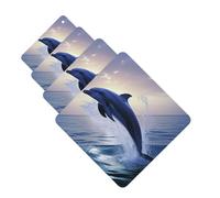 Elegant dolphin Car Air Fresheners Cards Set of 4 Pieces Personalized Car Fresheners Gifts for Men Women Auto Aromatherapy Tablets Hanging Scented Cards for Wardrobe Bathroom