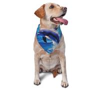 Elegant Dolphin Dog Bandana Pet Scarf Accessories for Small Medium Dogs Cats Photo Prop, Triangle Pet Bandanas Adjustable Puppy Bib Washable Dog Kerchief Puppy Neckerchief