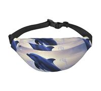 Elegant dolphin Fanny Pack for Men Women Belt Bag Fashion Waist Bag Everywhere Crossbody Bag Wallet Hip Bum Bag with Adjustable Strap Waterproof Chest Bag for Travel Hiking Sports, Black, One Size