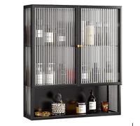 Elegant Double Glass Door Wall Cabinet - Decorative Storage Unit for Living Room Bedroom Bathroom and Kitchen - Stylish nization Solution for Home Décor