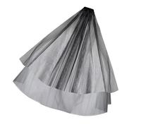 Elegant double layered bridal veil with comb is a white headpiece hair ornament for wedding or photography