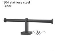 Elegant Double Ring Toilet Paper Holder in Stainless Steel for a Streamlined Bathroom (black)