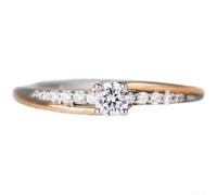 Elegant Double Row Design Women Ring Featuring Electroplated Two Tone Finish and Geometric Stone Pattern for Wear (7)