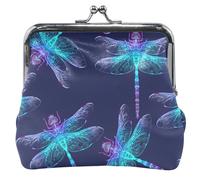 Elegant Dragonflies Dark Blue Personalized Women's Coin Purses & Pouches Buckle Kiss Lock Coin Card Change Wallet, Elegant Dragonflies Dark Blue, OneSize