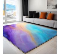 Elegant Dreamy Machine Washable Area Rug 80 x 150 cm, Liquid Marble Swirl Carpet Non Shedding Non Slip Rug for Living Room Bedroom Dining Room Hallway Kitchen - kids & Pet Friendly Carpet