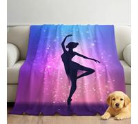 Elegant Dreamy Sofa Throw Microfiber Warm Cosy Bedding Soft, Dance Ballet Couch Blanket Machine Washable No Shedding for Students Teens Gamers 59in × 71in (150cm × 180cm)