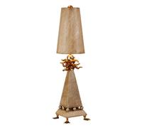 Elegant Duck Foot Table Lamp With Silver Leaf And Cream Patina Shade