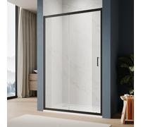 ELEGANT Durable 1000mm Black Sliding Shower Enclosure with 6mm Toughened Glass - High-Quality Bathroom Smooth Screen Panel - Reversible and Practical Shower Cubicle