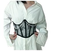 Elegant Durable Ladies' Gothic Overbust Corset, Chic Vintage Bodyshaper Satin Tummy Control Mesh Panels Short Special Occasions Body Shaping