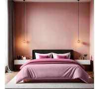 Elegant Dusty Rose Ranforce Double Quilt Cover (200 x 200 cm) | 100% Cotton, 155 Thread Count, Button Closure | Machine Washable at 30°C, Soft & Stylish