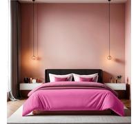 Elegant Dusty Rose Ranforce Double Quilt Cover (200 x 200 cm) | 100% Cotton, 155 Thread Count, Button Closure | Machine Washable at 30°C, Soft & Stylish
