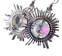 Elegant Earring Fashion Crystal Dangle Earrings Jewelry For Women Girls Antiqued Silver Earring Gift Sun Earrings Dangle For Women