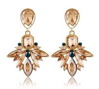 Elegant Earrings Jewelry Women Girls Makeup Metal Ohrringe Clothing Wedding Party Tourism Ring Present Abeja Patrón 1Pair 3.7 * 5.9Cm Green Colour:Golden