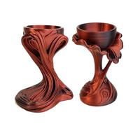 Elegant Egg Cup Holder Set of 2 - Novelty Easter Souvenir Gift Soft Boiled Egg Stand Ornate Metallic Kitchen Table Decor Family Breakfast Accent (Red & Red)