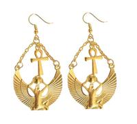 Elegant Egyptian Goddess Earrings Mystic Charm Party Statement Jewelry Alloy Texture Gift Everyday Wear for Women, フリーサイズ