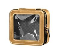 Elegant Egyptian Queen Travel Makeup Bag, Small Portable Cosmetic Bag Toiletry Bag Organizer with Zipper Clear Windows for Women