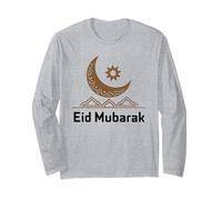 Elegant Eid Mubarak Crescent Moon Design Long Sleeve T-Shirt