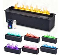Elegant Electric Water Vapor Fireplace, 3D Atomized Fireplace - 9 Flame Colors, Auto Water Refill, App & Remote Control,Touch Panel,Humidifier,Stainless Steel for Living Room or Office 800mm/31.5in