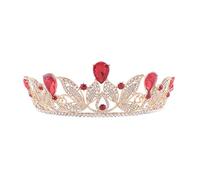 Elegant Elegant Rhinestone Bridal Headwear Vintage Wedding Prom Party Headdresses Tiara Jewelry Hair Pins For Bride Bridesmaid Colour Name:Green,Red