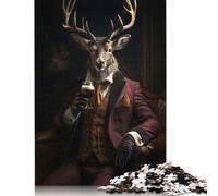 Elegant Elk Puzzles 500 Piece Wooden Puzzle for Adults And Teenager Family Game for Adults And Teenagers 500pcs (52x38cm)