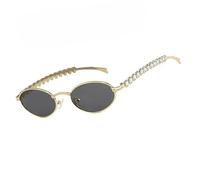Elegant Ellipsoidal Glasses Highlighting Crystal Particulars Permanent Metal Building Thin Substance Security Architect Ellipsoidal Sunglasses for Adults