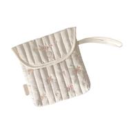 Elegant Embroidered Bows Design Menstrual Organized Bag Polyester Cosmetic Pouches Storage Bags for Daily Essential Bows Embroidery Toiletry Bag