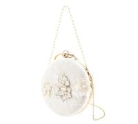 Elegant Embroidered Chinese Evening Bag Pearls Round Purse Shoulder Crossbody Bags For Wedding Party Banquets Luxury Banquet Accessory