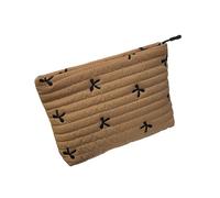 Elegant Embroidered Cosmetic Bag Makeup Pouches Large Capacity Soft Quilted Toiletry Pouches with Zippers Closure Zippered Makeup Organizers