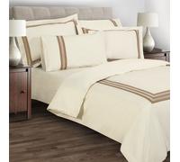 Elegant Embroidered Egyptian Cotton Duvet & Pillowcase Set Sweet Dreams Cream Double